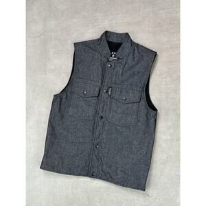 Torque Premium Motorcycle Company Gray Denim Riding Vest Mens Size Small